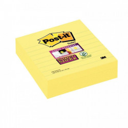 PAQUET DE 3 BLOCS NOTES SUPER STICKY LIGNÉES 70 FEUILLES, FORMAT : 101 X 101 MM COLORIS JAUNE