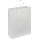PAQUET DE 50 SACS KRAFT BLANC 35+14X44CM AVEC POIGNÉE TORSADÉE 100GR