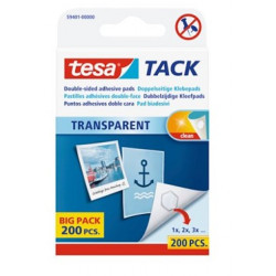 PASTILLE AUTO ADHESIVE TESA TACK TRANSPARENTE BTE X200