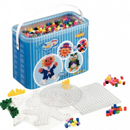 PERLES À REPASSER HAMA LOT D'ENVIRON 3 000 TAILLE MAXI COULEURS ASSORTIES AVEC ACCESSOIRES