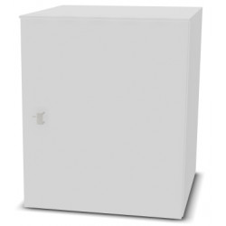 PETIT MEUBLE MELAMINE SUR MESURE BLANC 1 PORTE - 1 ETAGERE - L53 P68 HT60