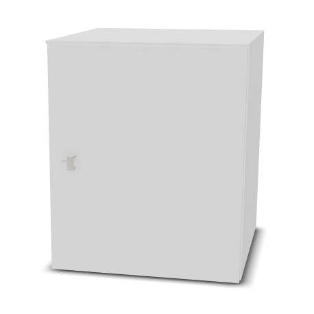 PETIT MEUBLE MELAMINE SUR MESURE BLANC 1 PORTE - 1 ETAGERE - L53 P68 HT60