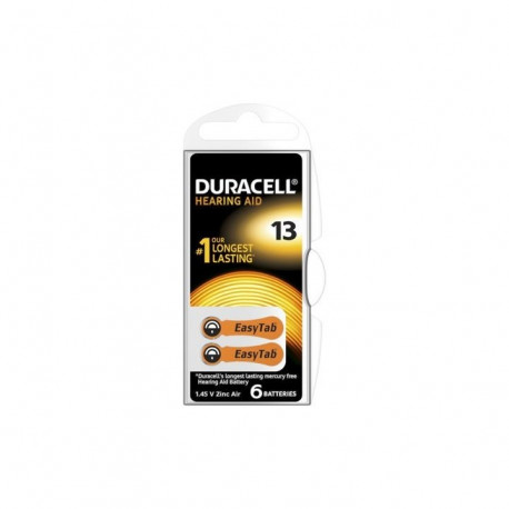PILES AUDITIVES DURACELL EASY TAB 13 BOITIER 6 PILES 96077566