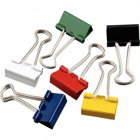 PINCES À DESSIN  - BTE40 COLORIS ASSORTIS -  19MM - pinces réversibles écartement 8mm