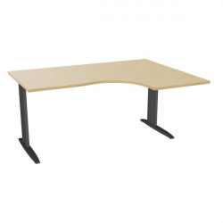 PLAN COMPACT 90° ONYX RETOUR DROIT L.160XP.120 ET 60 CM PLATEAU CHÊNE NATUREL/PIÈTEMENT ANTHRACITE