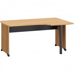 PLAN COMPACT DROIT  90° JAZZ+FAB FR PANNEAU CHENE BOCAGE VDF et 1 pied tube regl. en hauteur GAR. 3 ANS    