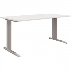 PLAN DROIT  MISSOURIL..140 X P.80 X H73,5 CM PLATEAU BLANC /PIÈTEMENT ALU FAB FR OBTURAT.OPTION.VOILE DE FOND OPTION.NF