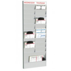 PLANIFICATEUR DE BUREAU MURAL 20 CASIERS A4 GRIS L477xP46xH1.263mm ELEMENT SUIVANT