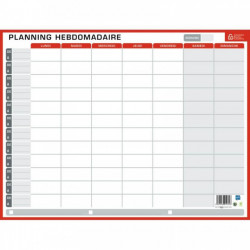 PLANNING RIGIDE HEBDOMADAIRE ET ANNUEL 32X42CM