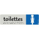 PLAQUE ALUMINIUM DE SIGNALISATION AVEC TEXTE EN BRAILLE TOILETTES FEMMES 170 X 45 MM