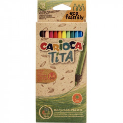 POCHETTE DE 12 CRAYONS DE COULEURS ÉCO FAMILY TITA