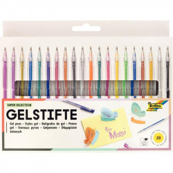 POCHETTE DE 20 STYLOS ENCRE GEL ASSORTIS