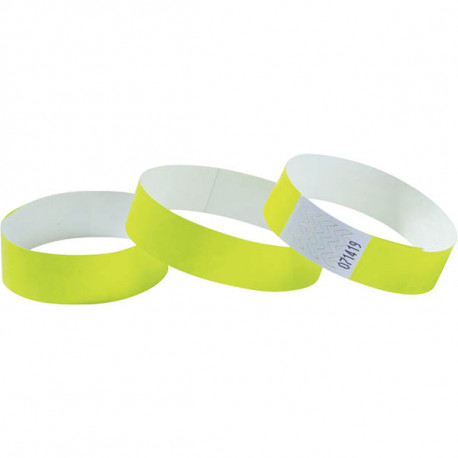 POCHETTE DE 500 BRACELETS D'IDENTIFICATION 256X19 MM JAUNE FLUO