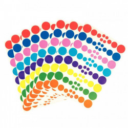 POCHETTE DE 640 GOMMETTES RONDES ADHÉSIVES ASSORTIES