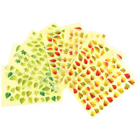 POCHETTE DE 958 GOMMETTES FORMES FEUILLES ASSORTIES