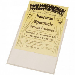 POCHETTES ADHÉSIVE TRANSPARENTE PQT10 A5  158X220 MM (148X210 MM À