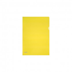 POCHETTES COIN RIGIDE 190 MICRONS A4 JAUNE PQT 25 TRES EPAISSE GRAINEE INTRO