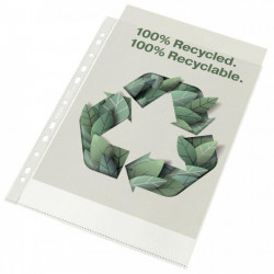 POCHETTES  PERFOREES A4 PP 7/10E PQT100 RECYCLE/RECYCLABLERESISTANCE HAUTE QUALITE FOREVER ANGE BLEU EXACOMPTA