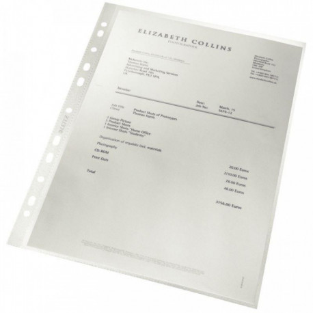 POCHETTES PERFOREES  A4 PQT100  100µ RECYCLEES 9/ 100E ANGE BLEU COPY SAFE EXACOMPTA 47911003