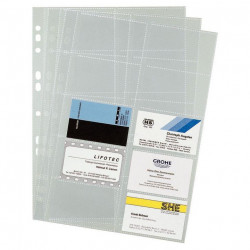 POCHETTES PERFOREES CARTES DE VISITES FORMAT A4  PQT 10 DURABLE 2389-19