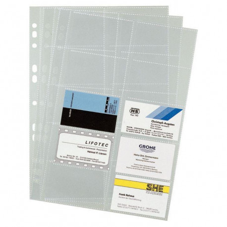 POCHETTES PERFOREES CARTES DE VISITES FORMAT A4  PQT 10 DURABLE 2389-19