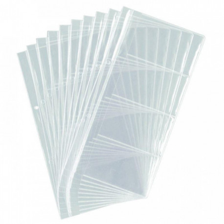 POCHETTES PERFOREES CARTE VISITES FORMAT:14,5 x 25,5 CM  PQT 10 DURABLE 2387-19