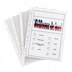  POCHETTES PERFORÉES EN POLYPROPYLÈNE 12/100ÈME PQT10