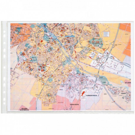 POCHETTES PERFORÉES *PQT25* EN POLYPROPYLÈNE GRAINÉ 29,7 X 42 CM A L'ITALIENNE