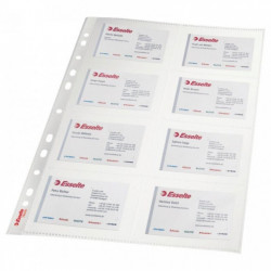 POCHETTES *PQT10*  PERFOREE LISSE 11/100 20X CARTES VISITES 7,5X10,5  30X23 ESSE