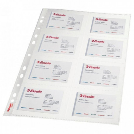 POCHETTES *PQT10*  PERFOREE LISSE 11/100 20X CARTES VISITES 7,5X10,5  30X23 ESSE