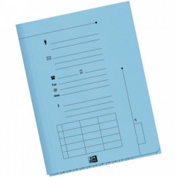 POCHETTES SOUS DOSSIER HV 2 RABATS 240G BLEU PQT 25 OBLIQUE 100090077