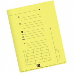 POCHETTES SOUS DOSSIER HV 2 RABATS 240G JAUNE PQT 25 OBLIQUE 100090073
