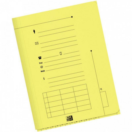 POCHETTES SOUS DOSSIER HV 2 RABATS 240G JAUNE PQT 25 OBLIQUE 100090073