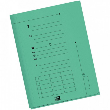 POCHETTES SOUS DOSSIER HV 2 RABATS 240G VERT PQT 25 OBLIQUE 100090072