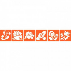 POCHOIRS EN PLASTIQUE THÈME LES FLEURS LOT DE 6