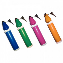 POMPE PVC POUR BALLON DE BAUDRUCHE COUL.ASS. GONFLAGE RAPIDE AVANT ARRIERE EN ACTIONNANT LOA POMPE