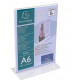 PORTE AFFICHE VERTICAL DROIT 2 FACES A6 CRISTAL