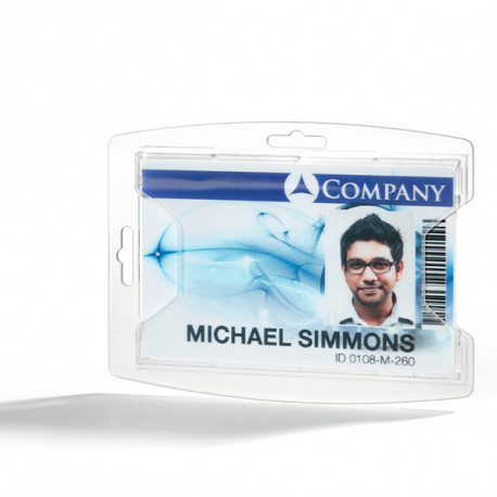 PORTE BADGE D'ACCÈS *BTE DE 10* reXycle® SANS CLIP 1 CARTE TRANSPARENT