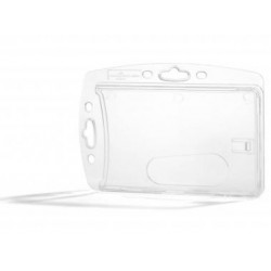 PORTE BADGE FERME DE SECURITE TRANSPARENT P/1 CARTE DE54 x 87 mm (H x L)