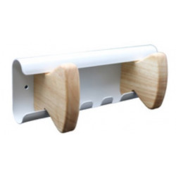 PORTE MANTEAU 2 PATERES AURORA HETRE/BLANC (L)235 x (P)80 x (H)85 mm