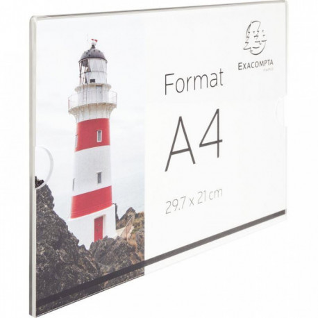 PORTE-VISUEL A4 H21 X L 29.7  HORIZONTAL RECYCLABLE EXACOMPTA PEUT ETRE VISSE OUCOLL2ES AVEC BANDES ADHESIVES FOURNIES
