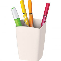 POT A CRAYON 2 COMPARTIMENTS BEIGE TERRA  NOVA   CEP RECYCLE AGEC L7,4 H9,05 P7,4 FAB France