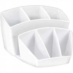 POT A CRAYON  8 COMPARTIMENTS BLANC CEP RECYCLABLE L14,3 H9,3 P15,8 CM   FAB France 