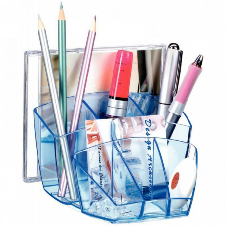 POT A CRAYON MULTIPOT 8 COMPARTIMENT  ICE BLUE
