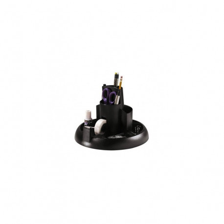 POT A CRAYON MULTIPOT ROTATIF EN PLASTIQUE NOIR ROLODEX