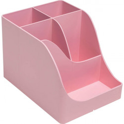 POT A CRAYON PENWAVE AUTENTIK ROSE PASTEL 5 COMPARTIMENTS 90% RECYCLE RECYCLABLE AGEC ANGE BLEU EXACOMPTA L11,9 H10,9P15,5 CM 