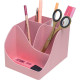 POT A CRAYON PENWAVE AUTENTIK ROSE PASTEL 5 COMPARTIMENTS 90% RECYCLE RECYCLABLE AGEC ANGE BLEU EXACOMPTA L11,9 H10,9P15,5 CM 