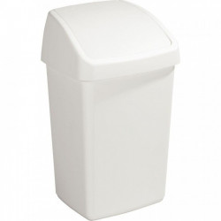 POUBELLE 25 LITRES À COUVERCLE SWING BLANC
