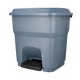 POUBELLE CONTENEUR 30 LITRES À COUVERCLE ET PEDALE GRIS  395X395X420MM