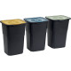 POUBELLE TRI SELECTIF 50L  NOIR COUVERCLE VERT PP RECYCLABLE PAPERFLOW L39Xl36XH54 CM